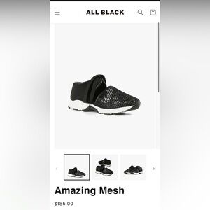 All Black Amazing Mesh Sneakers with White Soles